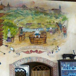 Los Fogones de Lerma pintura dentro del restaurante
